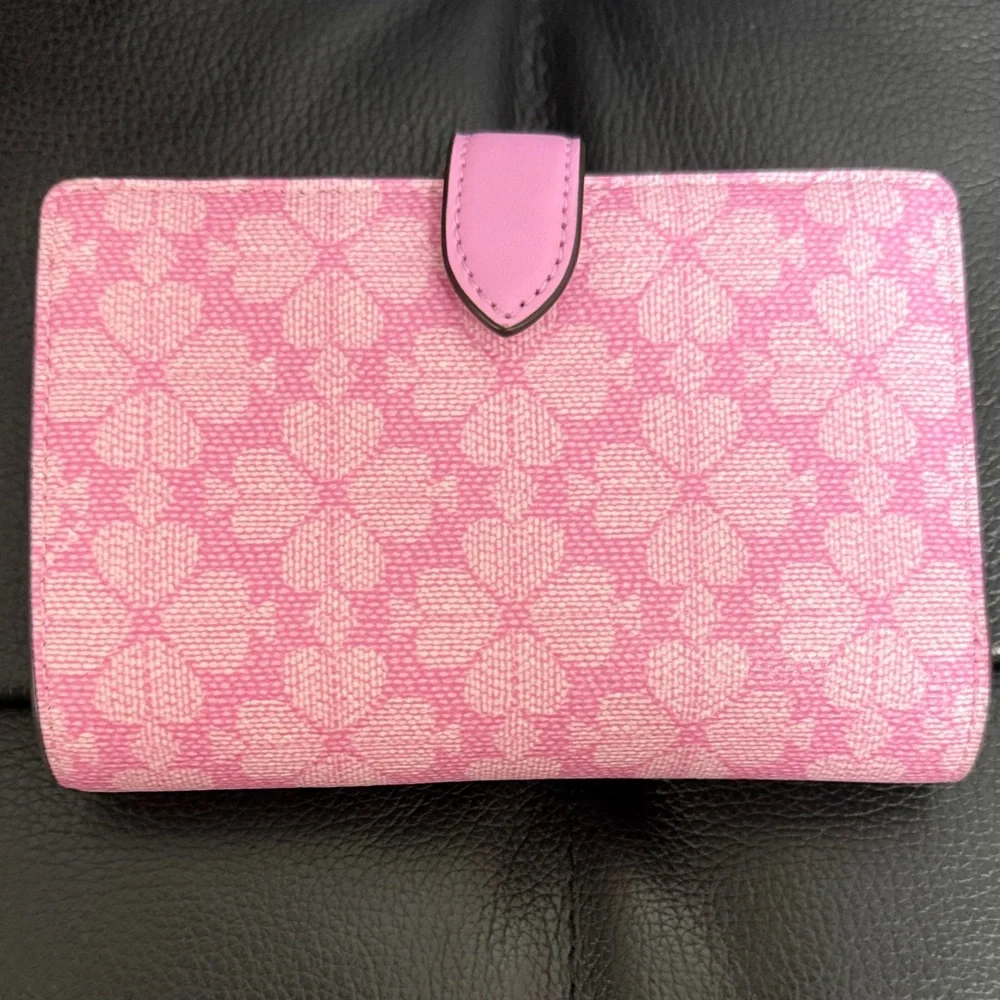 Kate Spade Pink Floral Pattern Spade Wallet - Picture 2 of 15